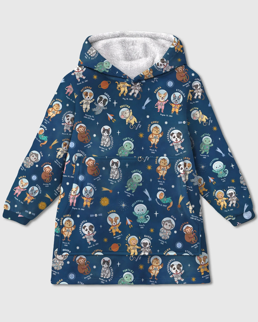 Animal Astronauts Bamboo Blanket Hoodie