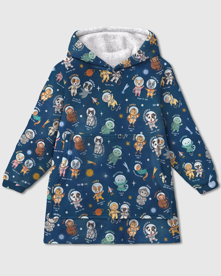 Animal Astronauts Bamboo Blanket Hoodie
