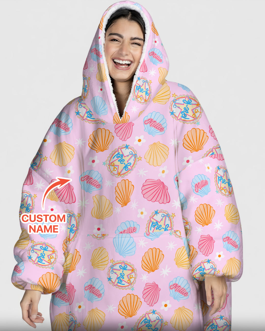 Mermaid Back To School Bamboo Blanket Hoodie