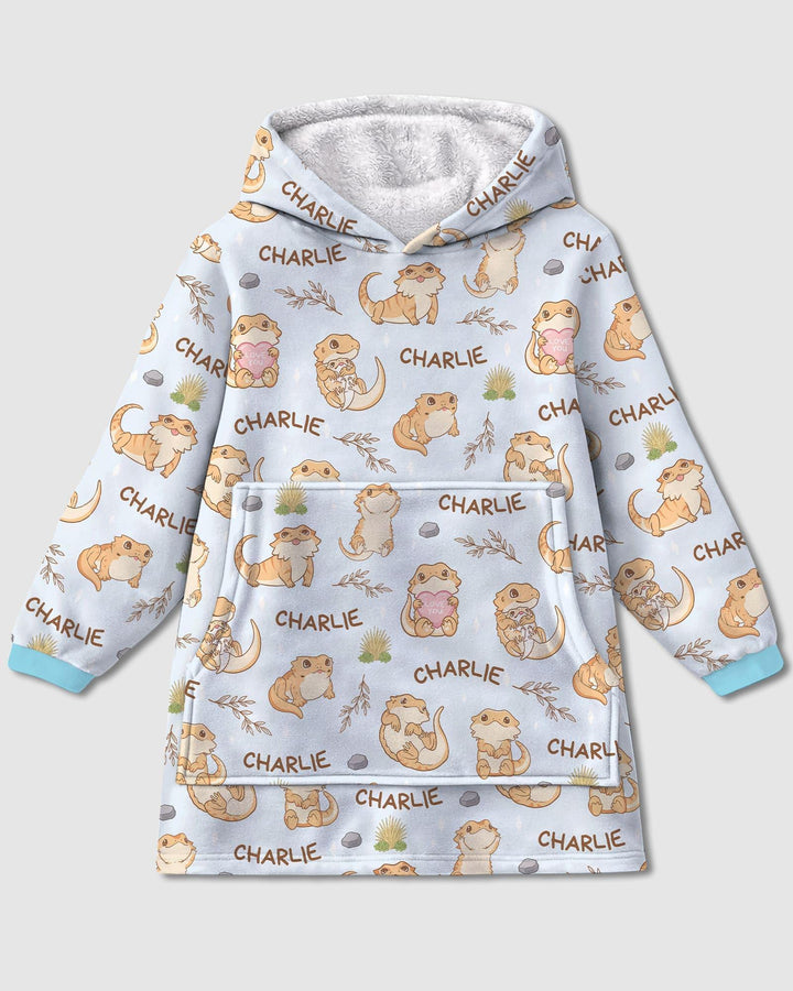 Custom Name Clueless Beardie Wearable Bamboo Blanket Hoodie
