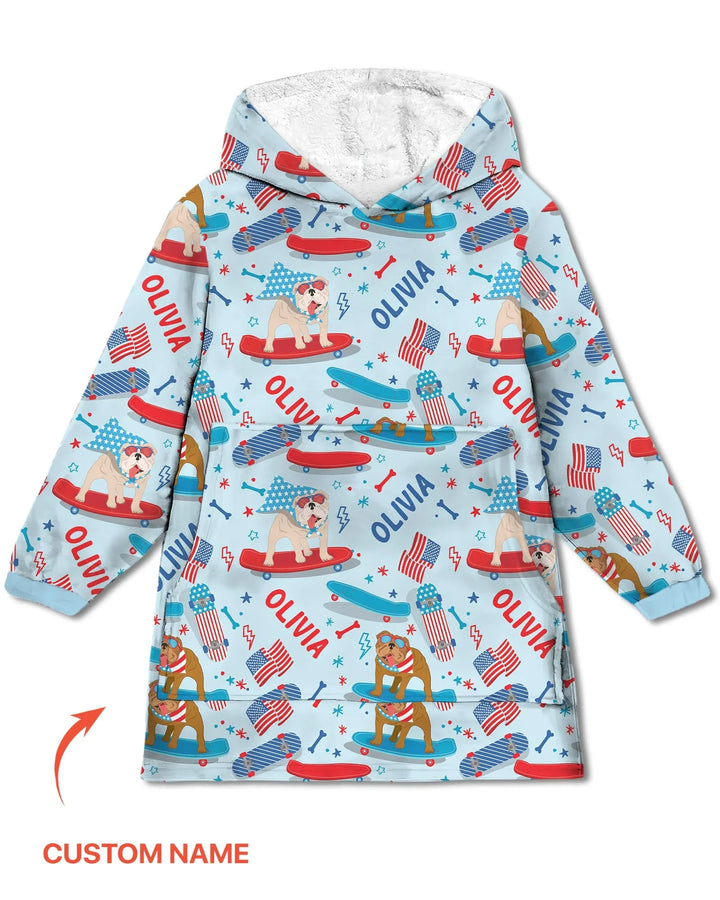 Joyful American Skates Custom Bamboo Blanket Hoodie