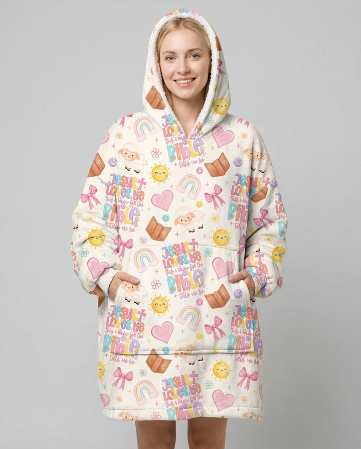 Jesus Loves Me This I Know Bamboo Blanket Hoodie