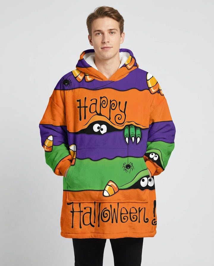 Happy Halloween Bamboo Blanket Hoodie
