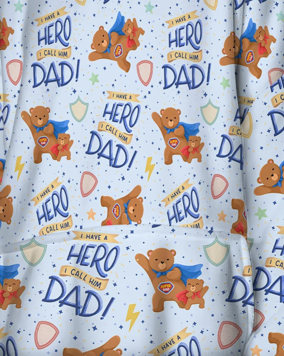 I Have A Hero Daddy & Me Matching Bamboo Blanket Hoodie