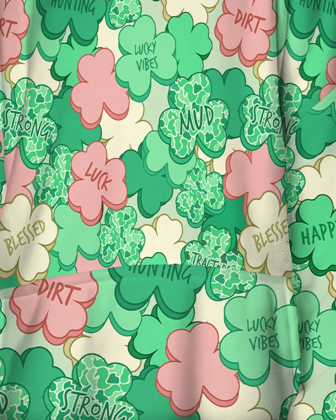 Lucky Vibes Shamrock Wearable Bamboo Blanket Hoodie