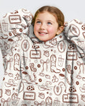Doodle Wild West Cowgirl Wearable Bamboo Blanket Hoodie