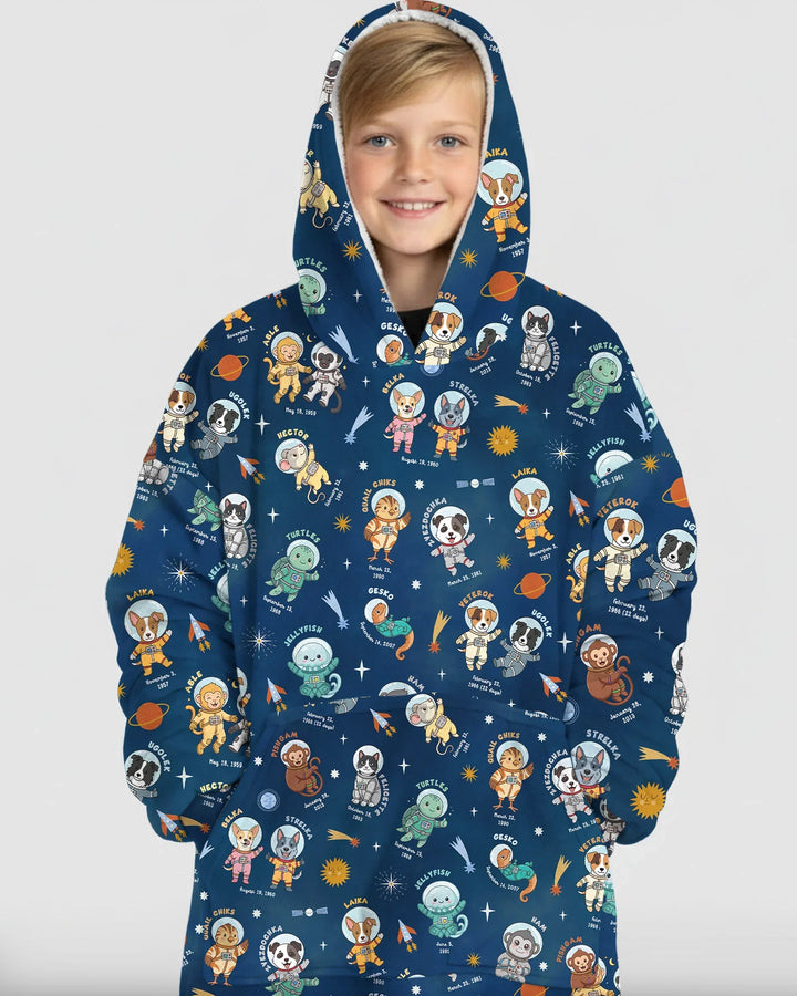Animal Astronauts Bamboo Blanket Hoodie