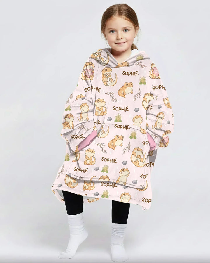 Custom Name Clueless Beardie Wearable Bamboo Blanket Hoodie