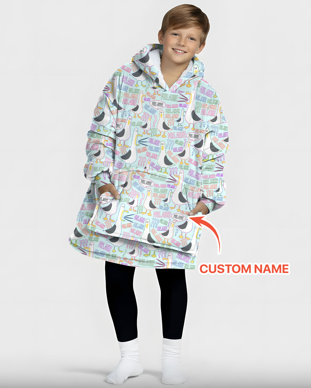 Teacher Teacher Teacher Funny Seagull Bamboo Blanket Hoodie