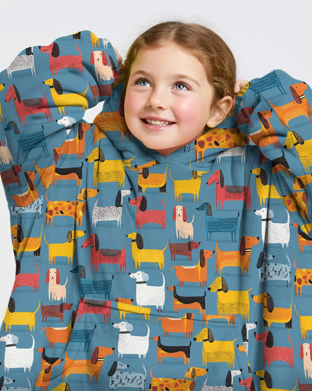 Whimsical Dachshund Wearable Bamboo Blanket Hoodie
