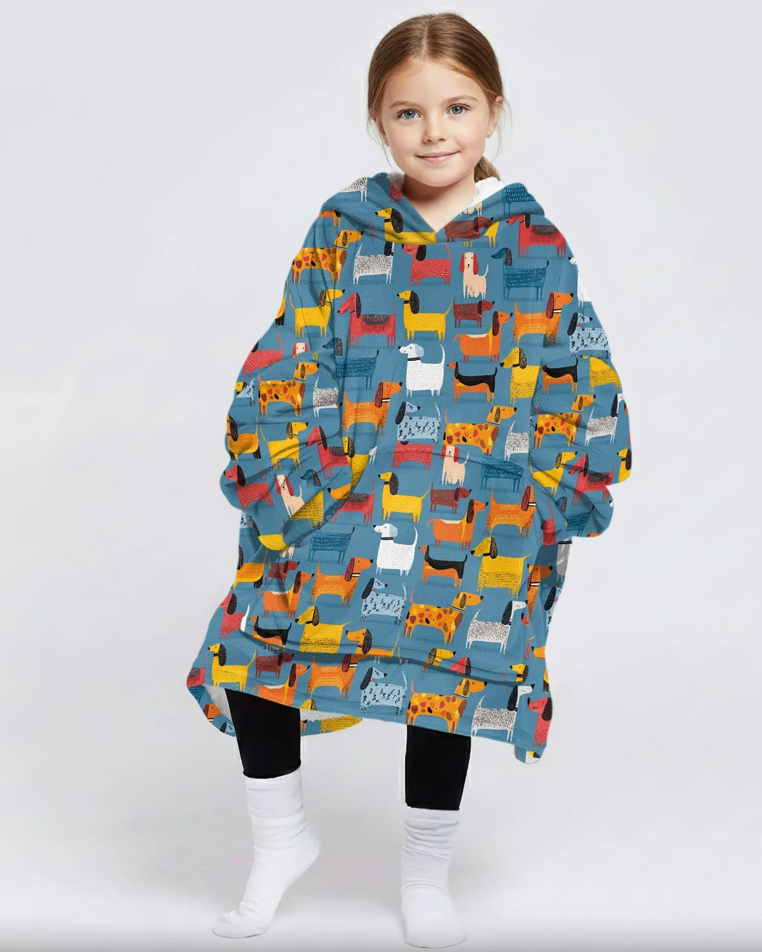 Whimsical Dachshund Wearable Bamboo Blanket Hoodie