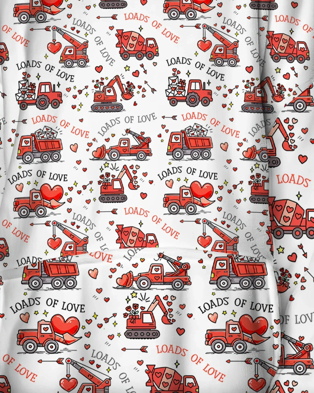 Construction Trucks Loads of Love Wearable Bamboo Blanket Hoodie