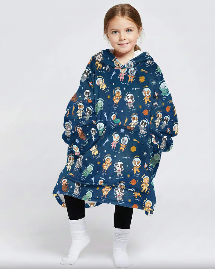 Animal Astronauts Bamboo Blanket Hoodie