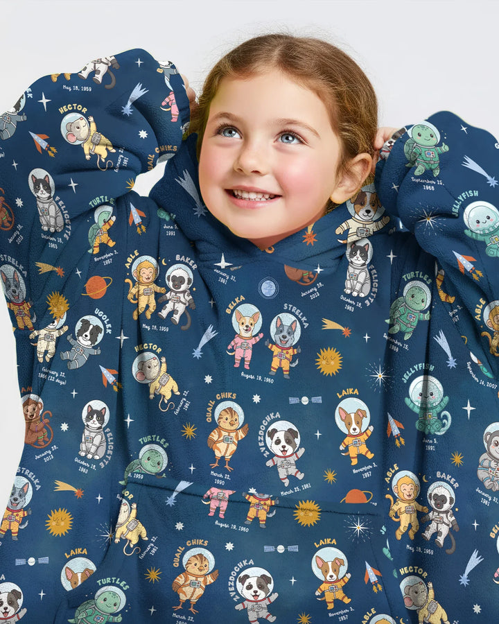 Animal Astronauts Bamboo Blanket Hoodie