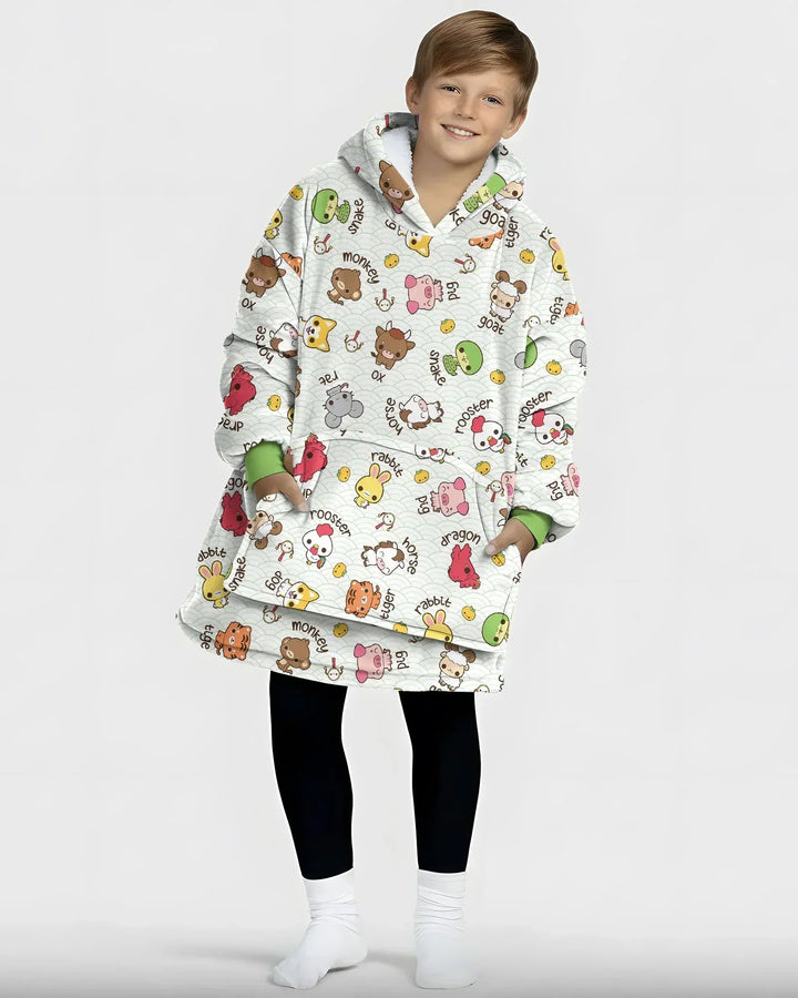 Kawaii Zodiac Wearable Bamboo Blanket Hoodie