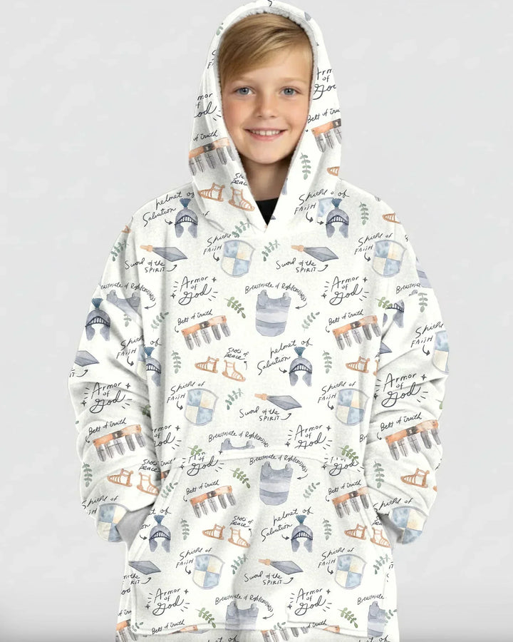 Ephesians 6:10-18 Armor of God Wearable Bamboo Blanket Hoodie
