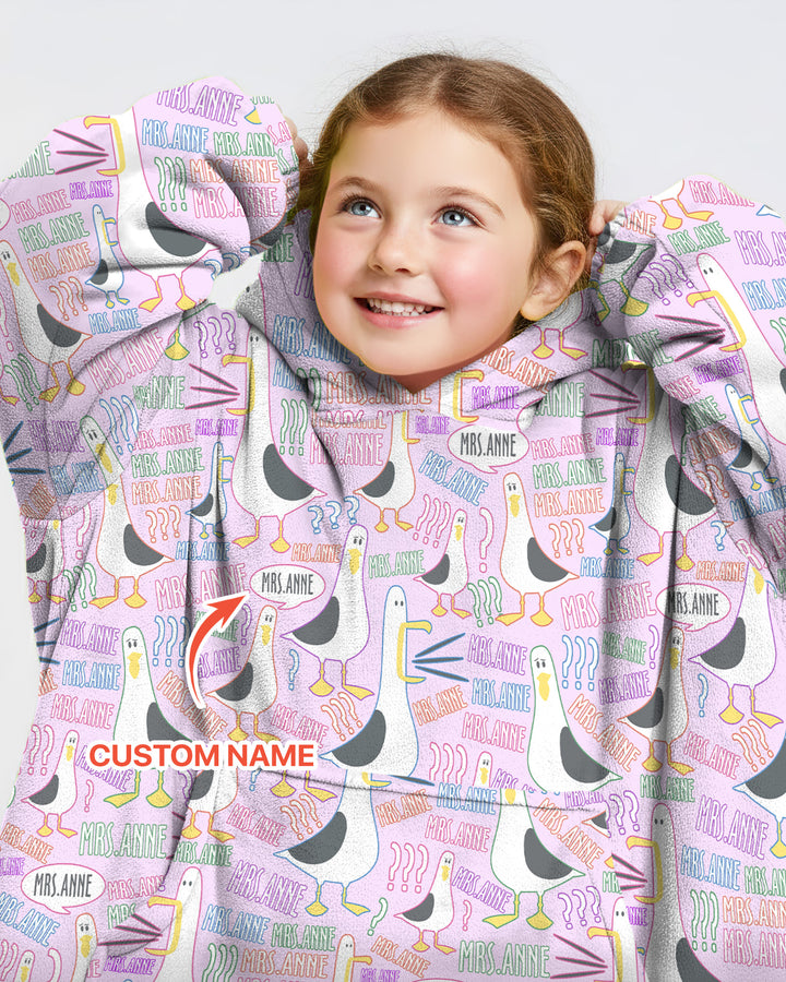 Teacher Teacher Teacher Funny Seagull Bamboo Blanket Hoodie