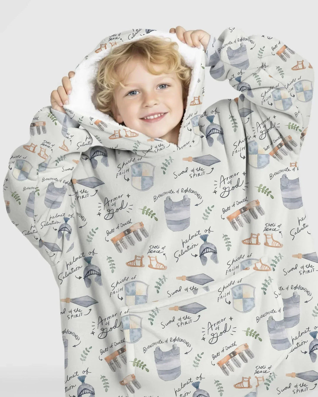 Ephesians 6:10-18 Armor of God Wearable Bamboo Blanket Hoodie