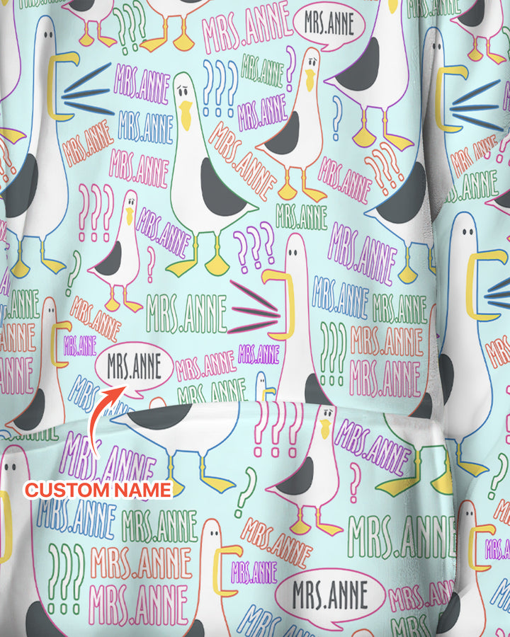 Teacher Teacher Teacher Funny Seagull Bamboo Blanket Hoodie