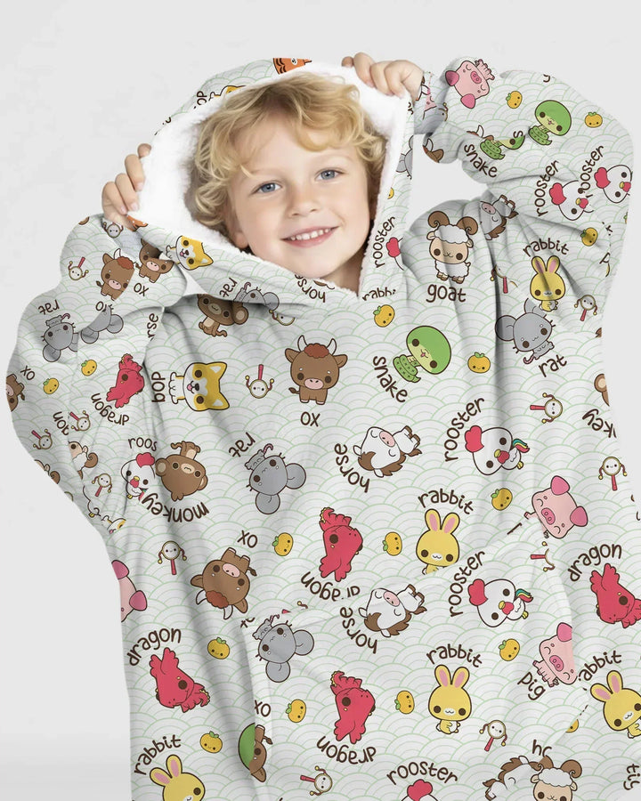 Kawaii Zodiac Wearable Bamboo Blanket Hoodie
