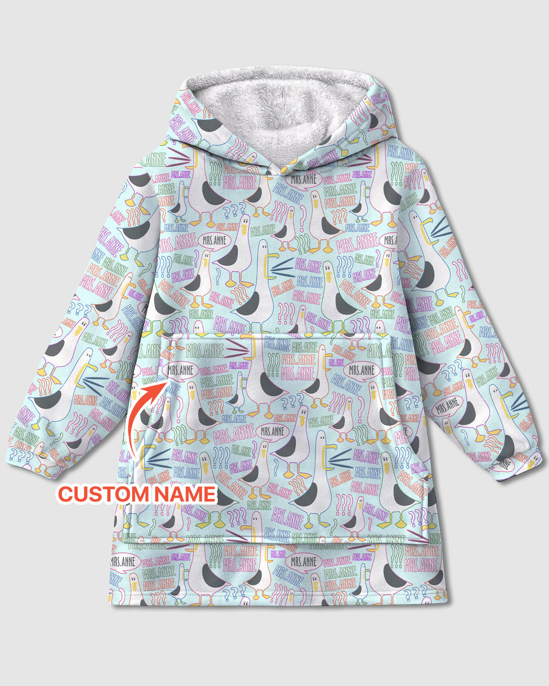 Teacher Teacher Teacher Funny Seagull Bamboo Blanket Hoodie