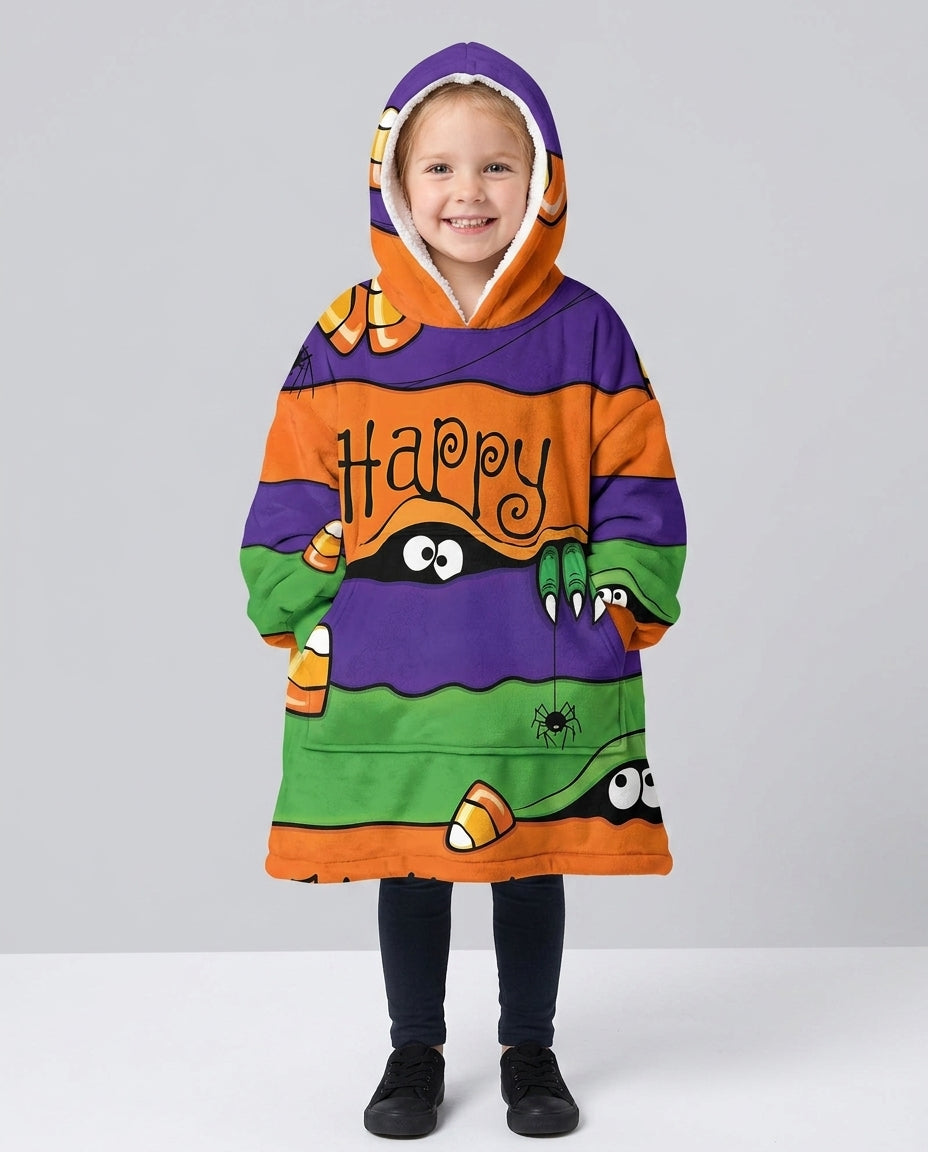 Happy Halloween Bamboo Blanket Hoodie
