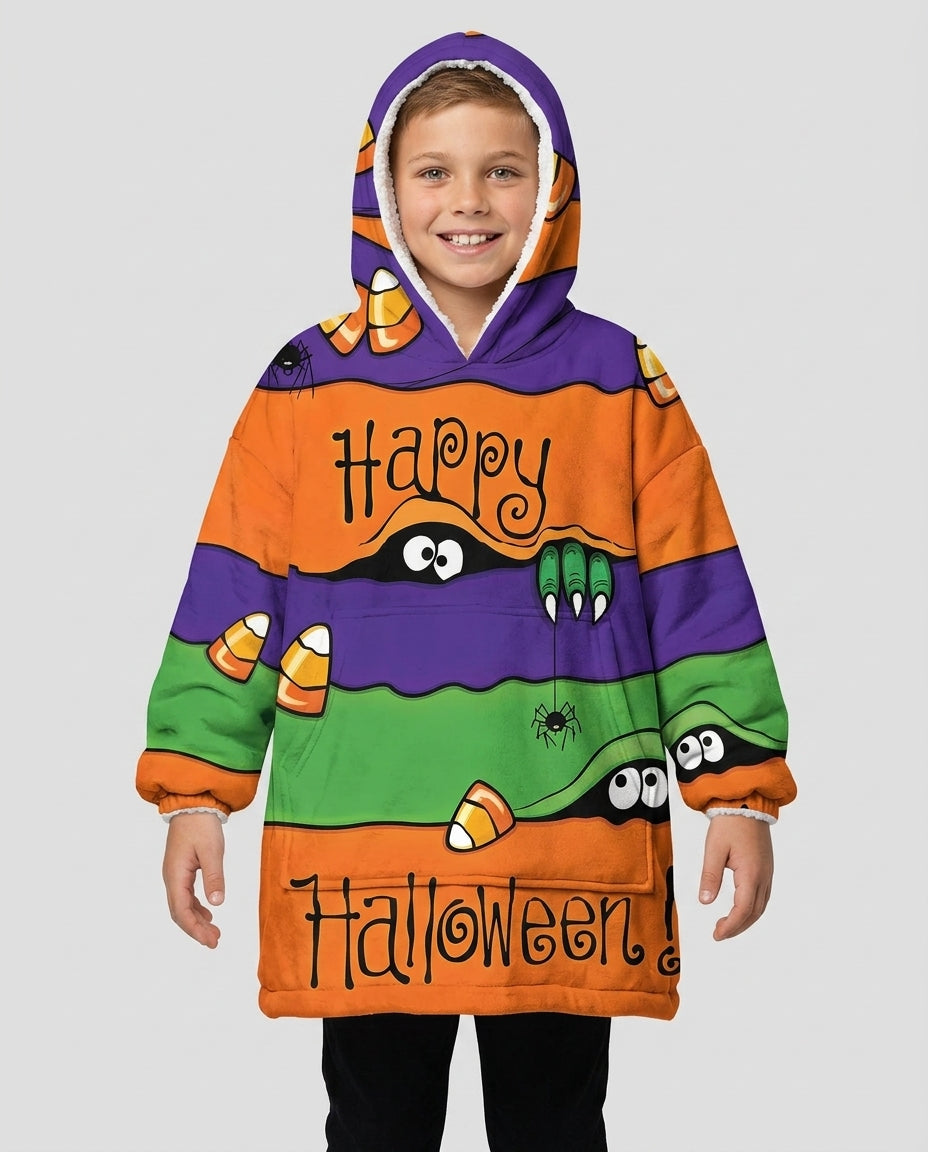 Happy Halloween Bamboo Blanket Hoodie
