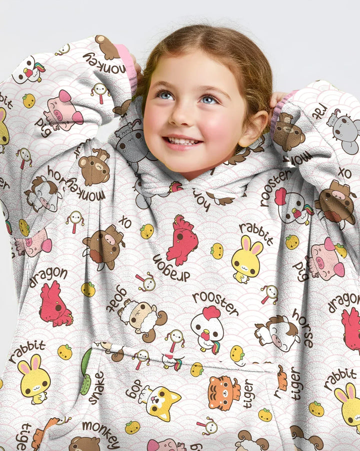 Kawaii Zodiac Wearable Bamboo Blanket Hoodie