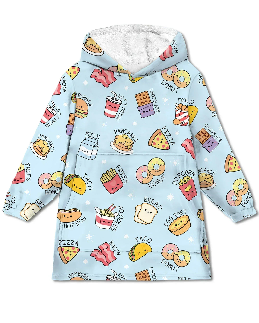 Kawaii Yummy Food Wearable Bamboo Blanket Hoodie