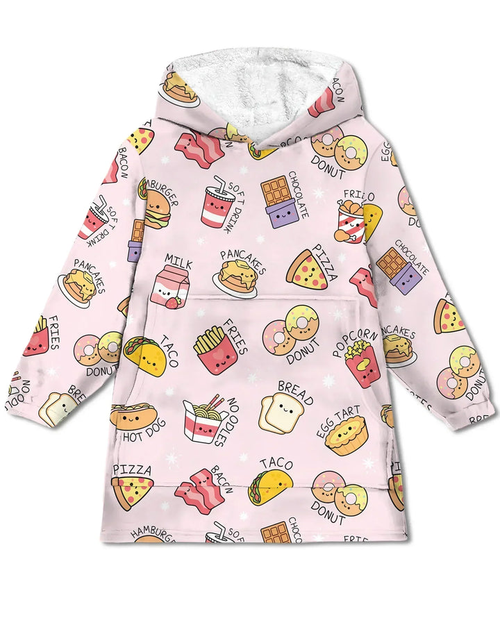 Kawaii Yummy Food Wearable Bamboo Blanket Hoodie