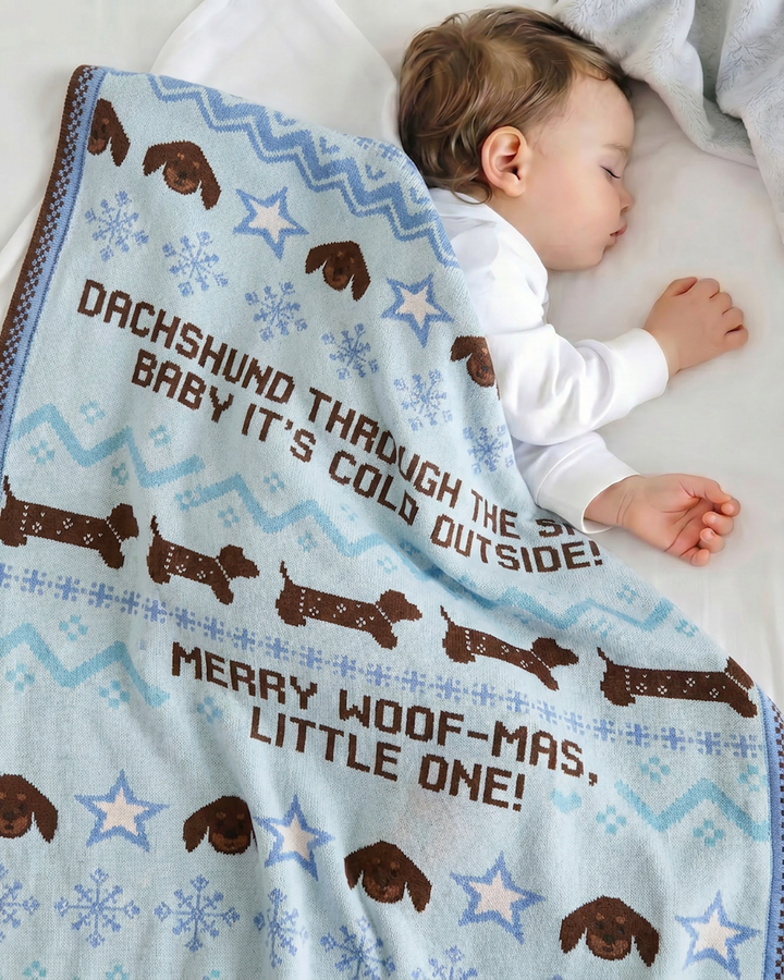 Snowy Puppy Dream Bamboo Blanket