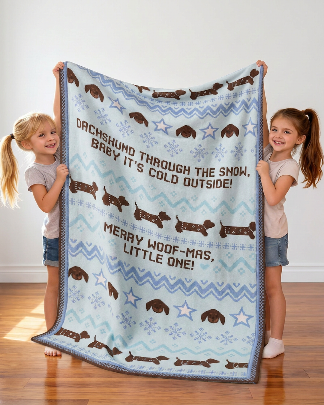 Snowy Puppy Dream Bamboo Blanket