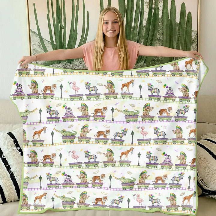 Mardi Gras Jungle Krewe Bamboo Blanket