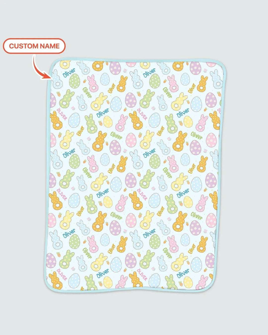 Custom Name Spring Pastel Easter Bamboo Blanket