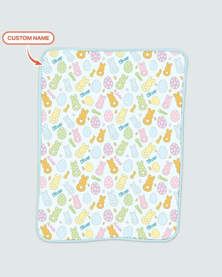 Custom Name Spring Pastel Easter Bamboo Blanket