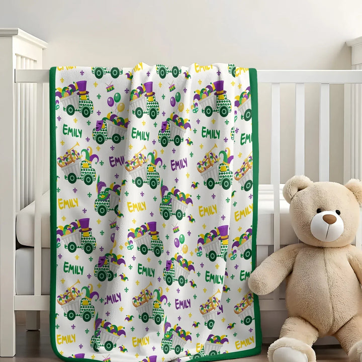 Mardi Gras Trucks Bamboo Blanket