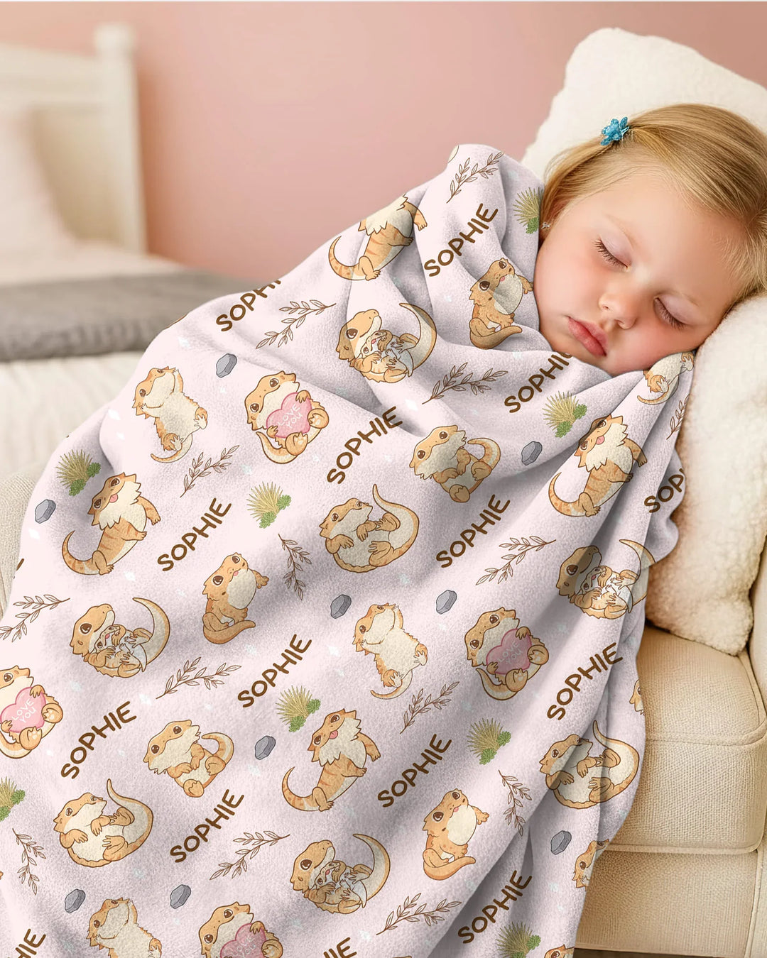 Custom Name Clueless Beardie Bamboo Blanket