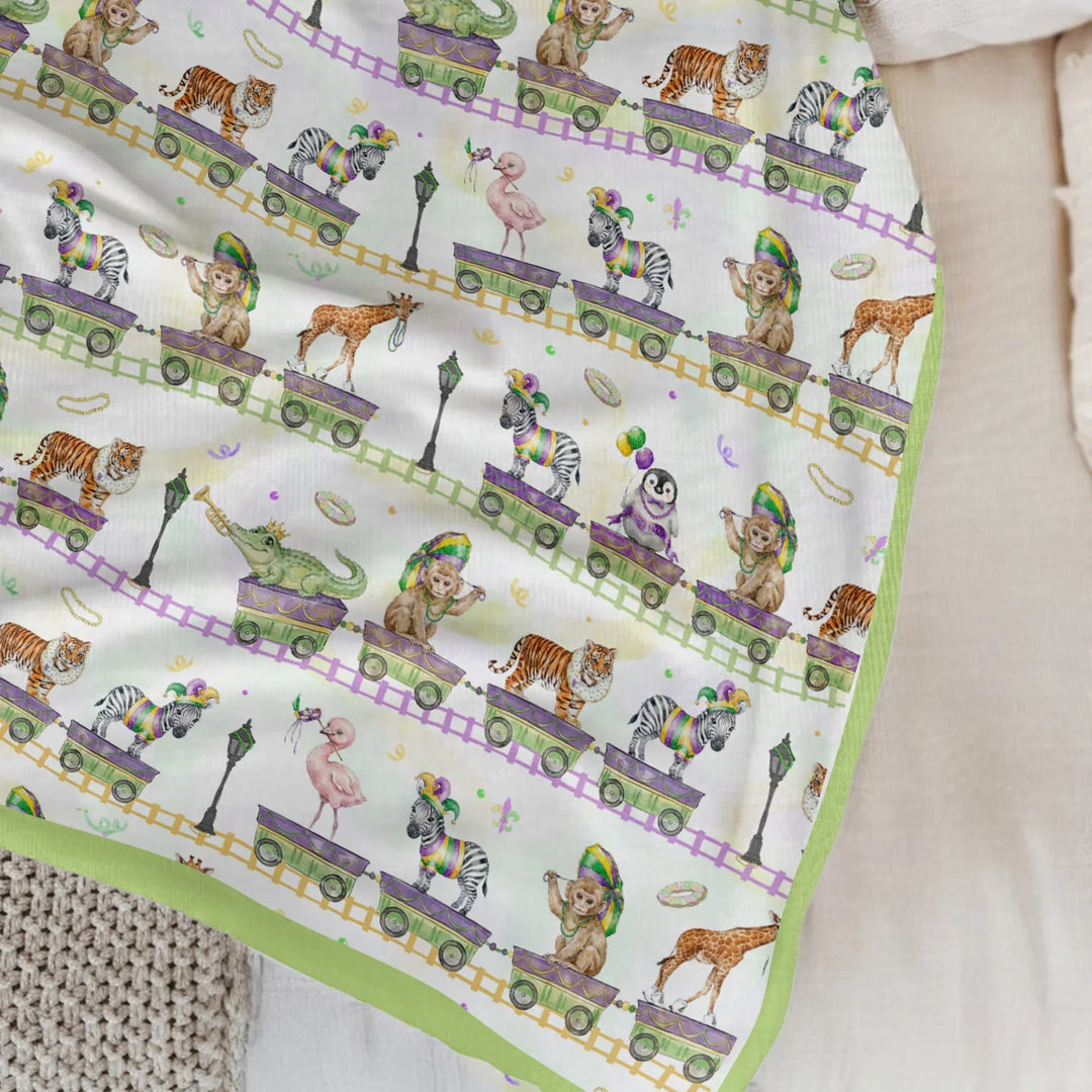 Mardi Gras Jungle Krewe Bamboo Blanket