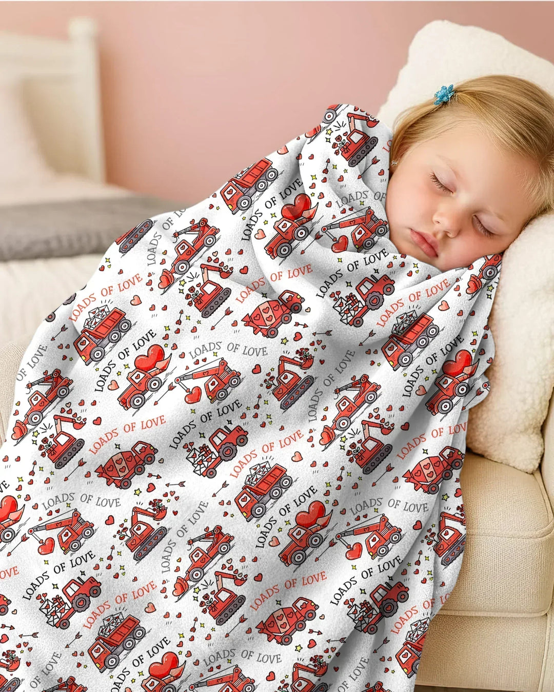 Construction Trucks Loads of Love Bamboo Blanket