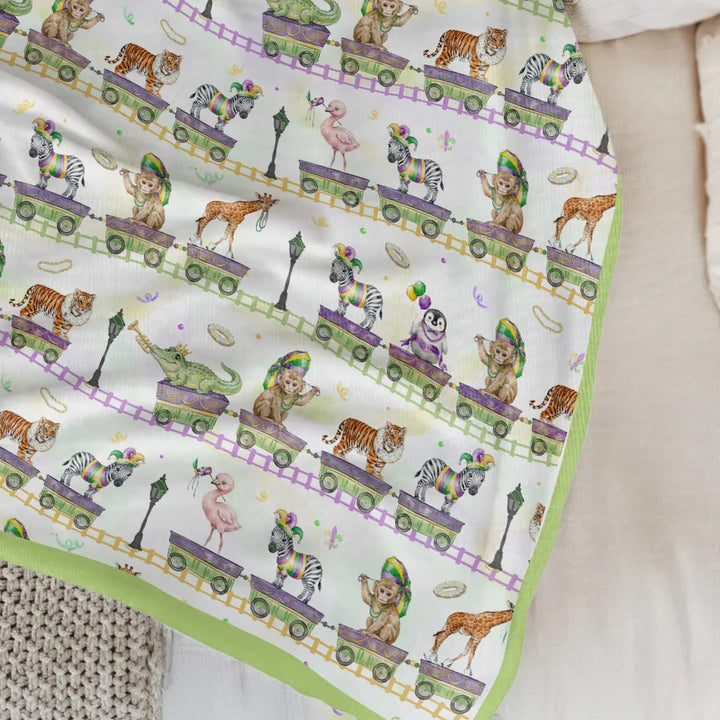 Mardi Gras Jungle Krewe Bamboo Blanket