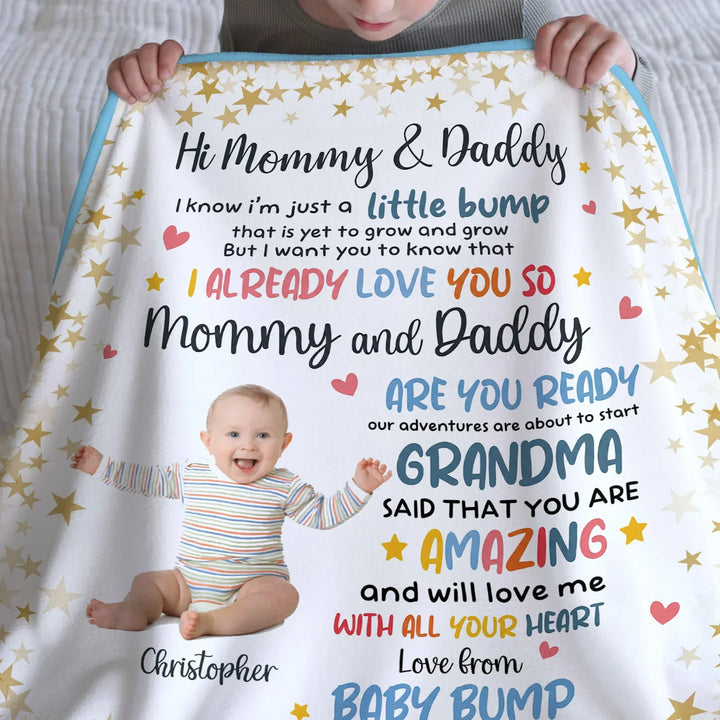 I Know I'm Just A Little Bump Custom Bamboo Blanket