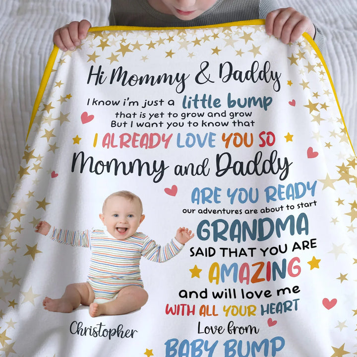 I Know I'm Just A Little Bump Custom Bamboo Blanket