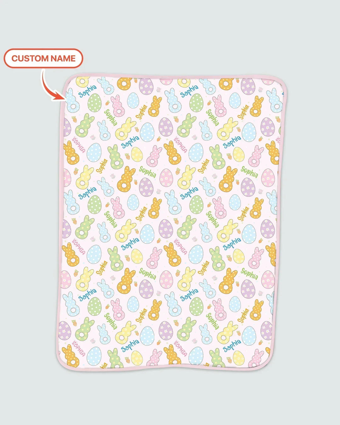 Custom Name Spring Pastel Easter Bamboo Blanket