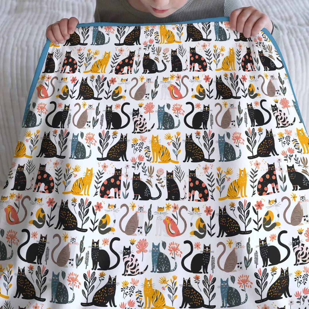Botanical Cats Bamboo Blanket