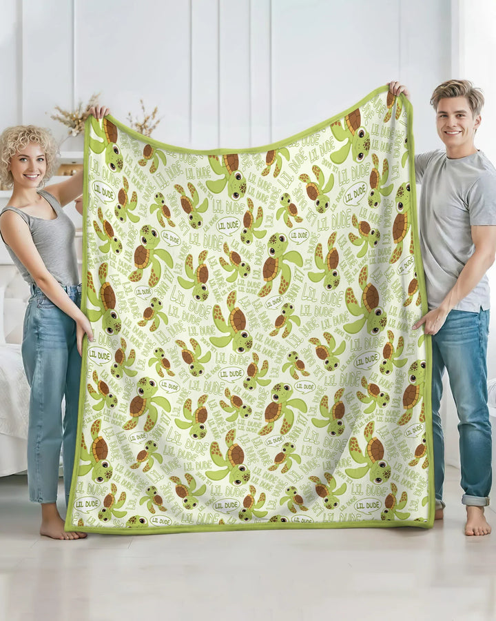 Father and Son Turtle Bamboo Blanket