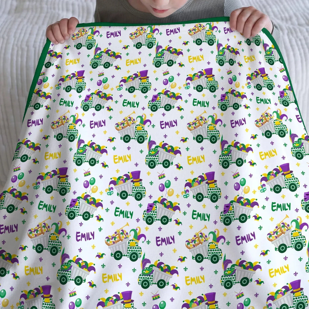 Mardi Gras Trucks Bamboo Blanket