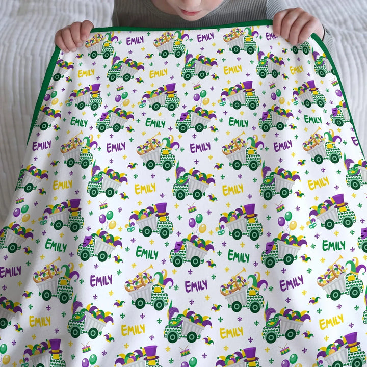 Mardi Gras Trucks Bamboo Blanket