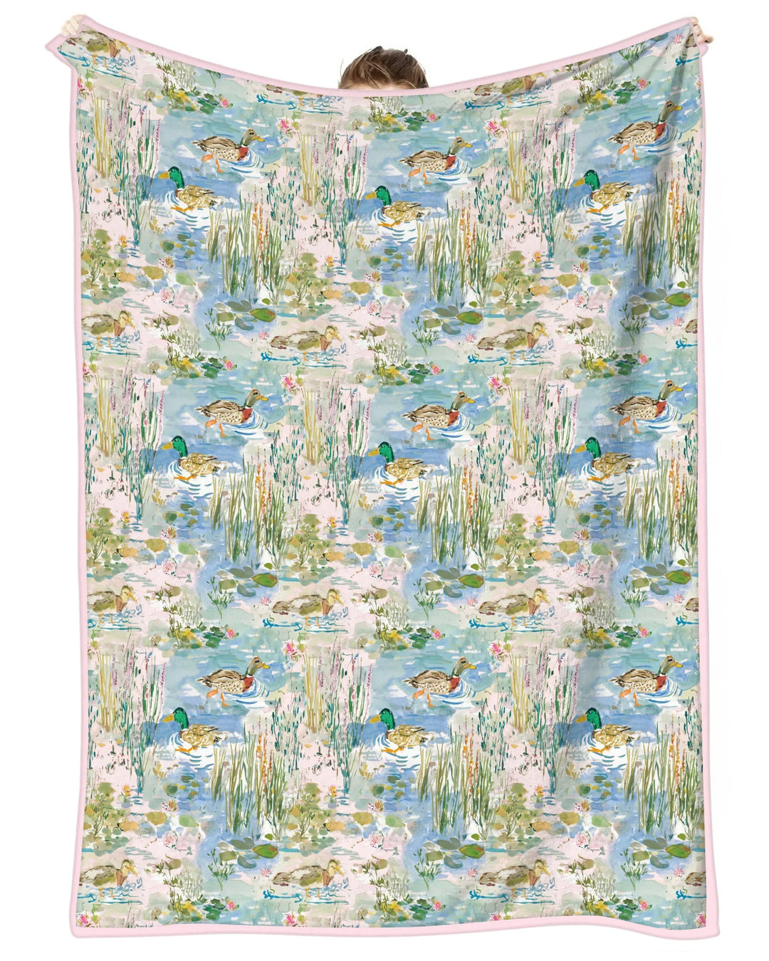 Watercolor Mallard Duck Bamboo Blanket