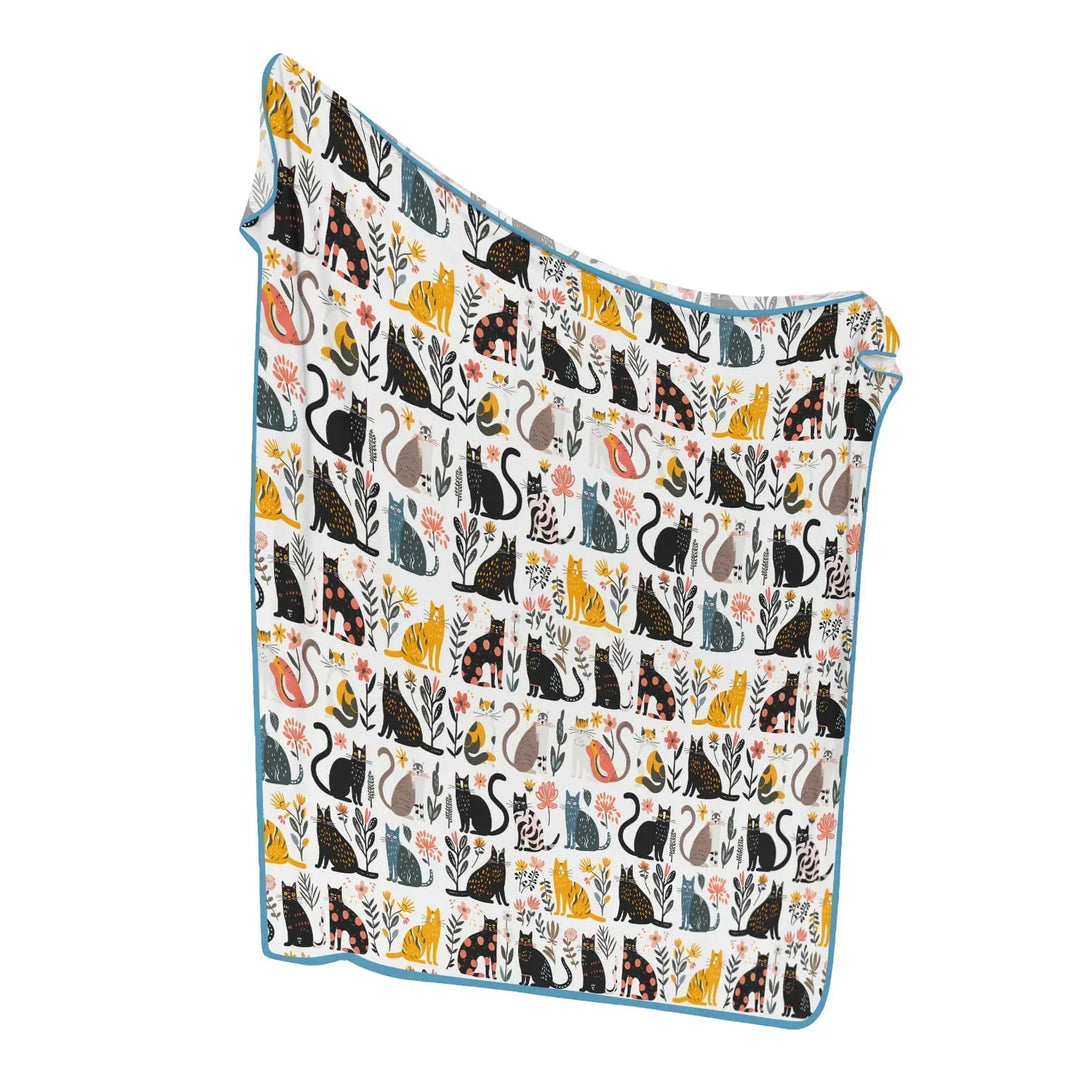 Botanical Cats Bamboo Blanket