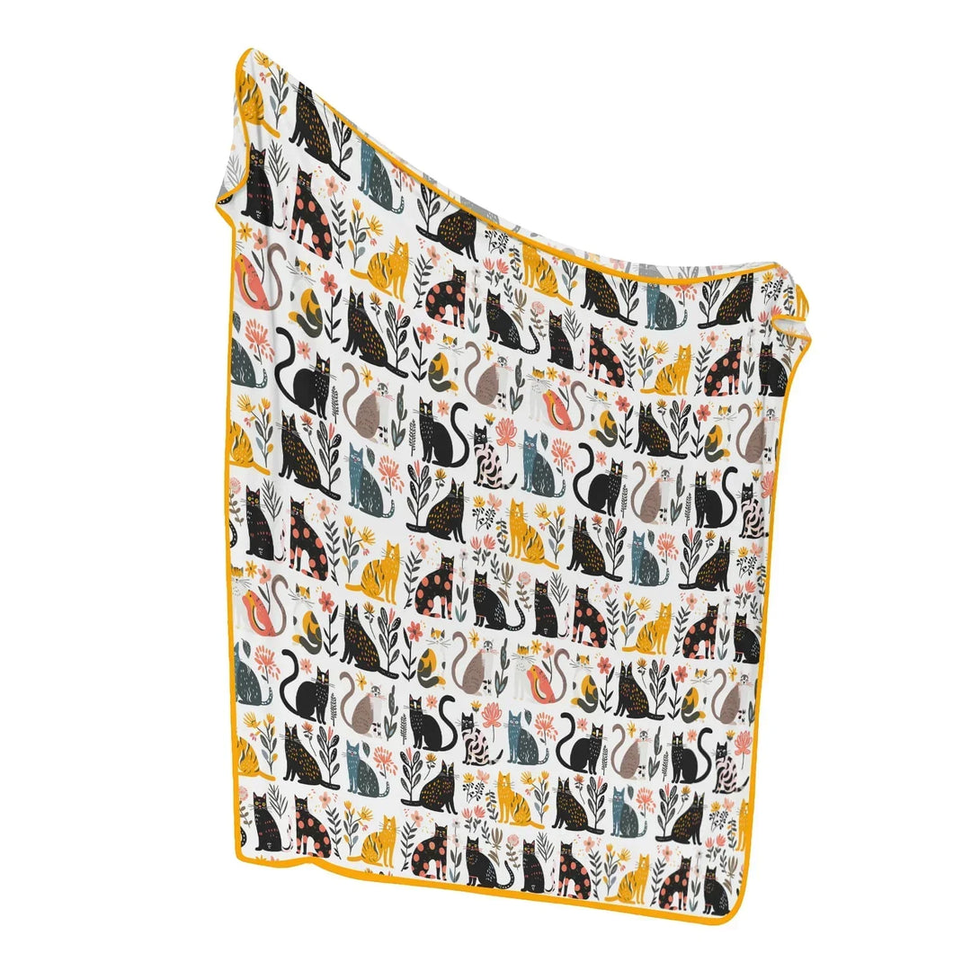 Botanical Cats Bamboo Blanket